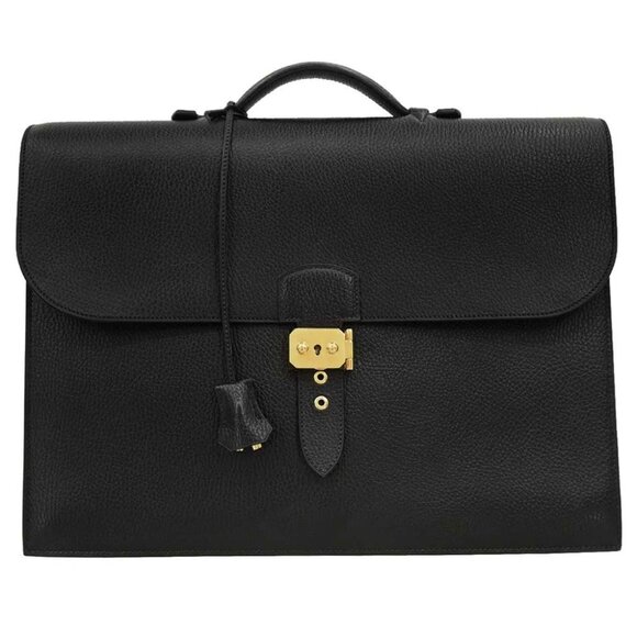 Hermes Black Ardennes Sac a Depeches 38 Handbag - Picture 1 of 10